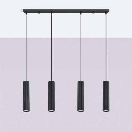 Lampa wisząca KARBON 4L czarny SL.2003 - Sollux