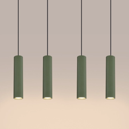 Lampa wisząca KARBON 4L zielona oliwka SL.2005 - Sollux
