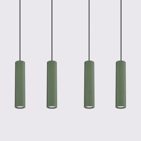 Lampa wisząca KARBON 4L zielona oliwka SL.2005 - Sollux