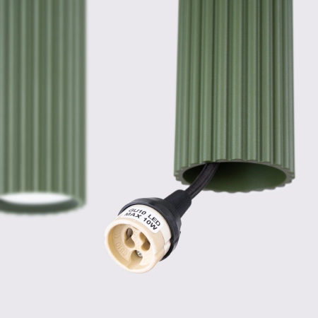 Lampa wisząca KARBON 4L zielona oliwka SL.2005 - Sollux
