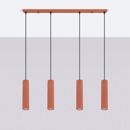 Lampa wisząca KARBON 4L ochra czerwona SL.2006 - Sollux