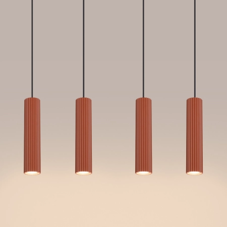 Lampa wisząca KARBON 4L ochra czerwona SL.2006 - Sollux