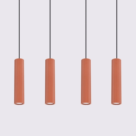 Lampa wisząca KARBON 4L ochra czerwona SL.2006 - Sollux
