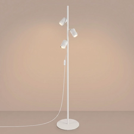 Lampa podłogowa aluminiowa biała 3-punktowa KARBON 3 SL.2014 - Sollux Lighting
