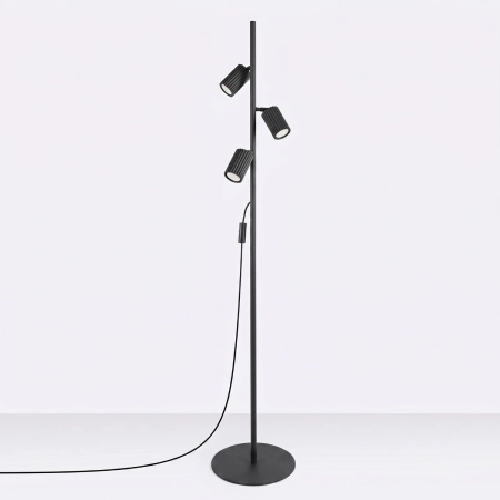 Lampa podłogowa aluminiowa czarna 3-punktowa KARBON 3 z serii KARBON SL.2016 - Sollux Lighting