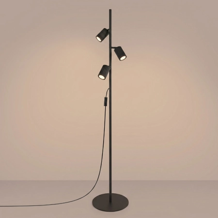Lampa podłogowa aluminiowa czarna 3-punktowa KARBON 3 z serii KARBON SL.2016 - Sollux Lighting