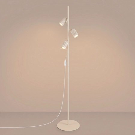 Lampa podłogowa aluminiowa beżowa 3-punktowa KARBON 3 SL.2018 - Sollux Lighting