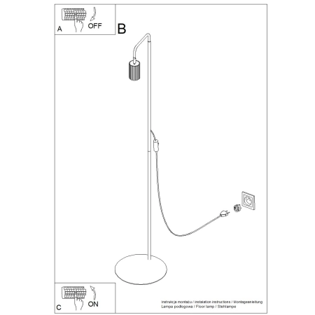 Lampa podłogowa aluminiowa taupe regulowana 160cm z serii KARBON SL.2019 - Sollux Lighting