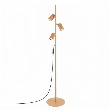 Lampa podłogowa aluminiowa złota 3-punktowa KARBON 3 z serii KARBON SL.2022 - Sollux Lighting