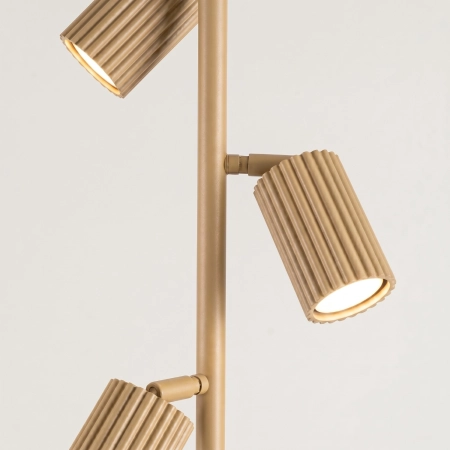 Lampa podłogowa aluminiowa złota 3-punktowa KARBON 3 z serii KARBON SL.2022 - Sollux Lighting