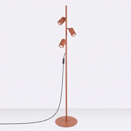Lampa podłogowa aluminiowa czerwona 3-punktowa KARBON 3 z serii KARBON SL.2024 - Sollux Lighting
