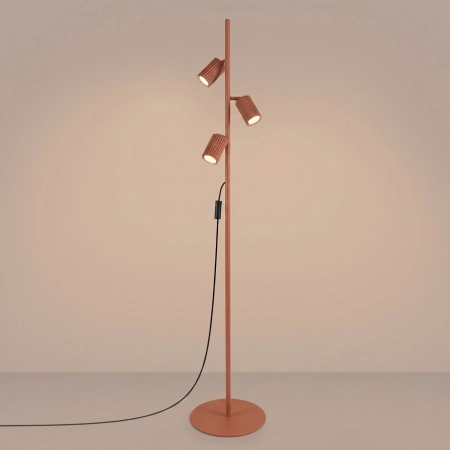 Lampa podłogowa aluminiowa czerwona 3-punktowa KARBON 3 z serii KARBON SL.2024 - Sollux Lighting