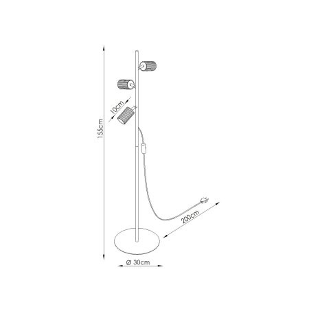 Lampa podłogowa aluminiowa oliwkowa 3-punktowa KARBON 3 SL.2026 - Sollux Lighting