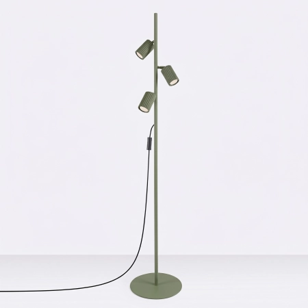 Lampa podłogowa aluminiowa oliwkowa 3-punktowa KARBON 3 SL.2026 - Sollux Lighting