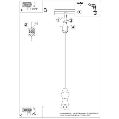 Lampa wisząca KUBBE mała R SL.2027 - Sollux