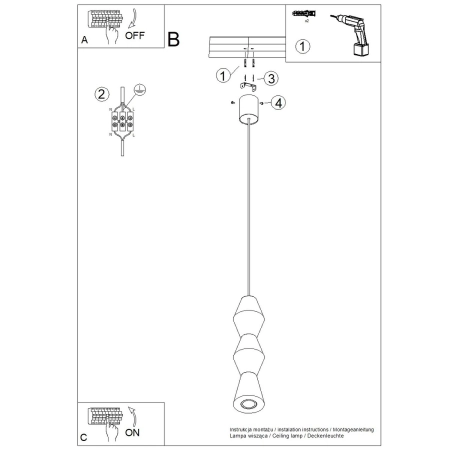 Lampa wisząca KUBBE średnia R SL.2028 - Sollux
