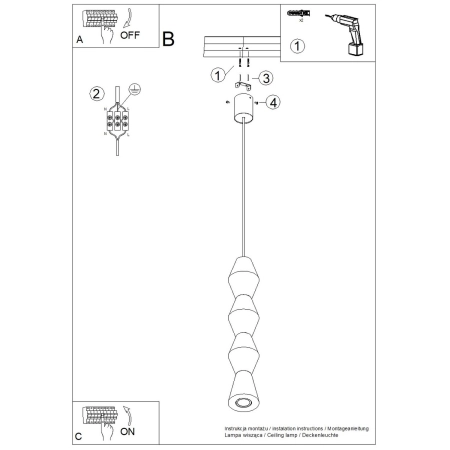 Lampa wisząca KUBBE duża R SL.2029 - Sollux