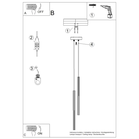 Lampa wisząca ARCHE 2P taupe SL.2037 - Sollux
