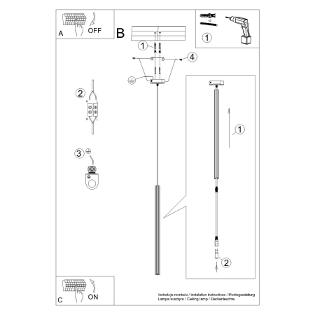Lampa wisząca ARCHE 1 ultramaryna SL.2045 - Sollux