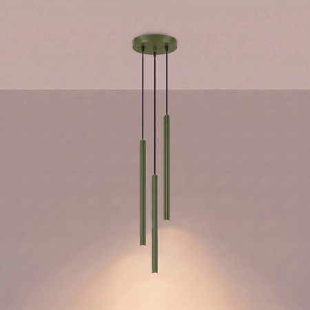 Lampa wisząca ARCHE 3P zielona oliwka SL.2050 - Sollux