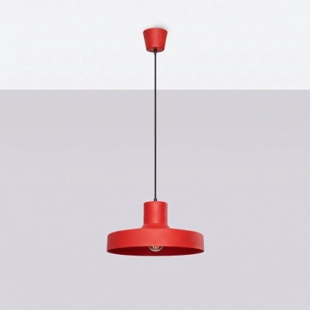 Lampa wisząca stalowa czerwona kula 35cm BILO SL.2057 - Sollux Lighting