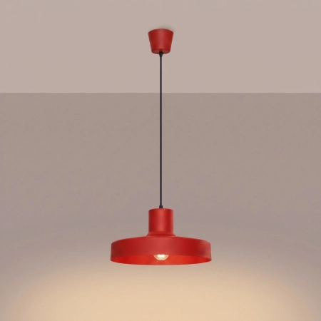 Lampa wisząca stalowa czerwona kula 35cm BILO SL.2057 - Sollux Lighting