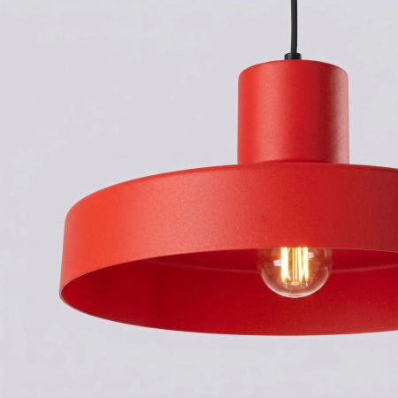 Lampa wisząca stalowa czerwona kula 35cm BILO SL.2057 - Sollux Lighting