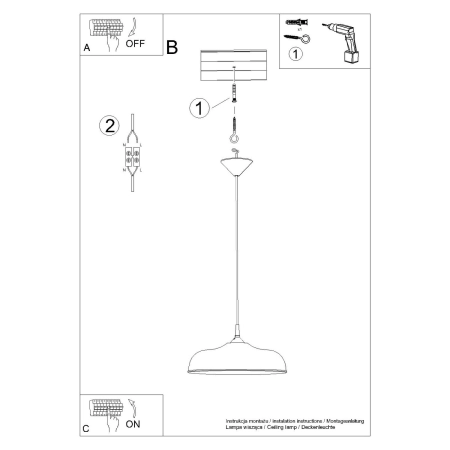 Lampa wisząca GINA taupe SL.2061 - Sollux