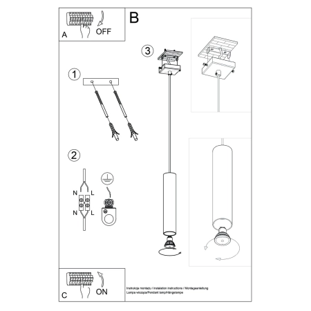 Lampa wisząca LAGOS 1 taupe SL.2078 - Sollux