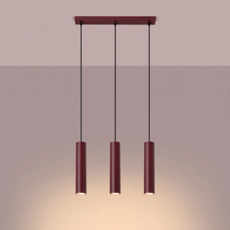 Lampa wisząca LAGOS 3L burgund SL.2082 - Sollux