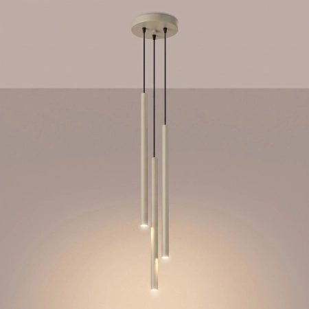 Lampa wisząca stalowa taupe 3-punktowa z serii PASTELO SL.2119 - Sollux Lighting