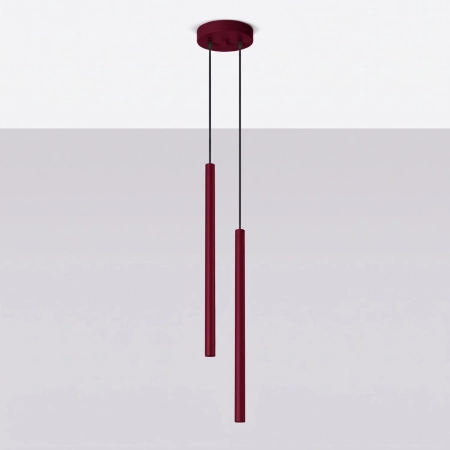 Lampa wisząca stalowa burgundowa 2-punktowa PASTELO 2 z serii PASTELO SL.2122 - Sollux Lighting