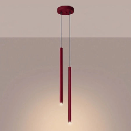 Lampa wisząca stalowa burgundowa 2-punktowa PASTELO 2 z serii PASTELO SL.2122 - Sollux Lighting