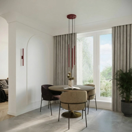 Lampa wisząca stalowa burgundowa 3-punktowa z serii PASTELO SL.2123 - Sollux Lighting