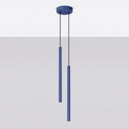 Lampa wisząca stalowa ultramaryna 2-punktowa z serii PASTELO SL.2126 - Sollux Lighting