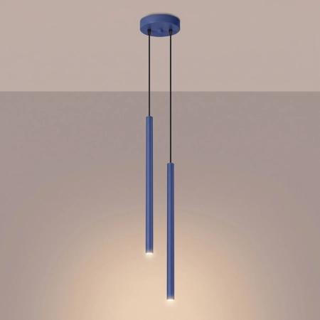 Lampa wisząca stalowa ultramaryna 2-punktowa z serii PASTELO SL.2126 - Sollux Lighting