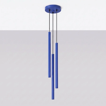 Lampa wisząca stalowa kulista 3-punktowa ultramaryna z serii PASTELO SL.2127 - Sollux Lighting