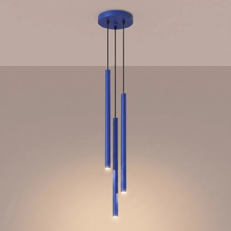 Lampa wisząca stalowa kulista 3-punktowa ultramaryna z serii PASTELO SL.2127 - Sollux Lighting