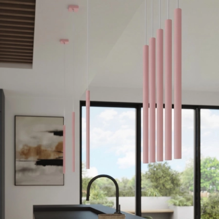 Lampa wisząca stalowa różowa 1-punktowa z serii PASTELO SL.2129 - Sollux Lighting