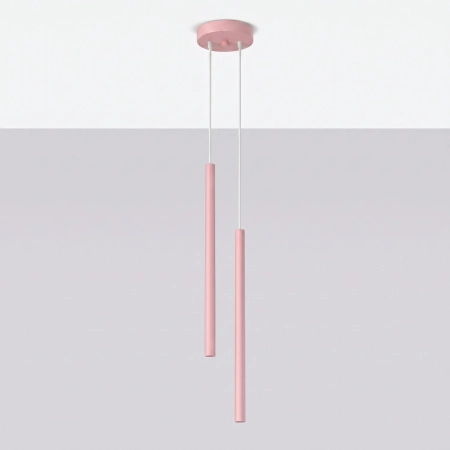 Lampa wisząca stalowa różowa 2-punktowa PASTELO 2 z serii PASTELO SL.2130 - Sollux Lighting