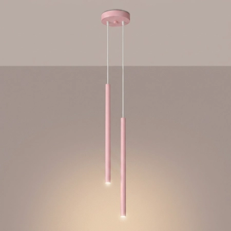 Lampa wisząca stalowa różowa 2-punktowa PASTELO 2 z serii PASTELO SL.2130 - Sollux Lighting