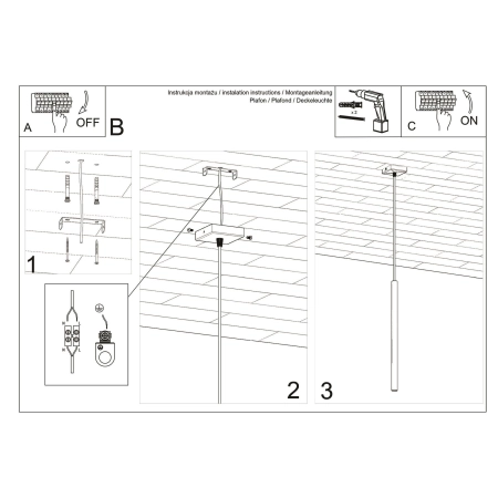 Lampa wisząca stalowa żółta regulowana PASTELO 1 z serii PASTELO SL.2137 - Sollux Lighting