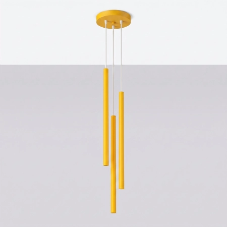 Lampa wisząca stalowa żółta 3-punktowa PASTELO 3P SL.2139 - Sollux Lighting