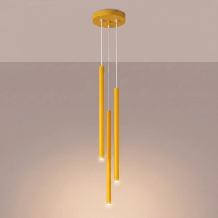 Lampa wisząca stalowa żółta 3-punktowa PASTELO 3P SL.2139 - Sollux Lighting