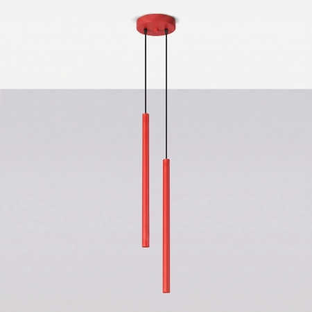 Lampa wisząca stalowa czerwona 2-punktowa PASTELO 2 z serii PASTELO SL.2142 - Sollux Lighting