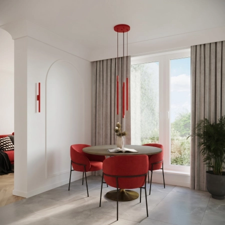 Kinkiet stalowy czerwony podłużny 50cm PASTELO 2 z serii PASTELO SL.2144 - Sollux Lighting