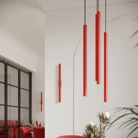 Kinkiet stalowy czerwony podłużny 50cm PASTELO 2 z serii PASTELO SL.2144 - Sollux Lighting