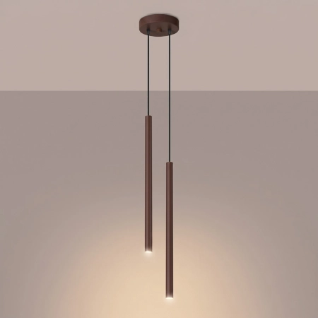 Lampa wisząca stalowa brązowa 2-punktowa z serii PASTELO SL.2146 - Sollux Lighting