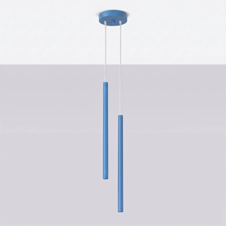Lampa wisząca stalowa błękitna 2-punktowa PASTELO 2 SL.2150 - Sollux Lighting