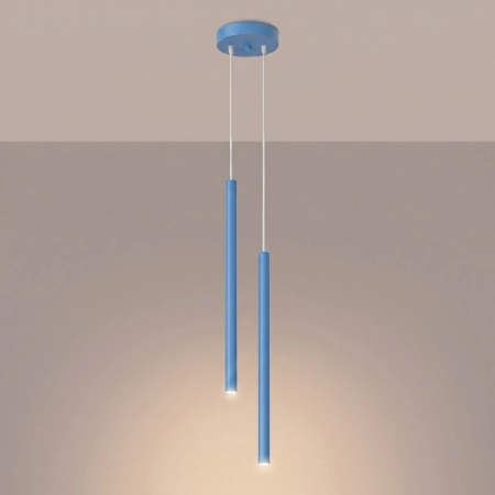 Lampa wisząca stalowa błękitna 2-punktowa PASTELO 2 SL.2150 - Sollux Lighting